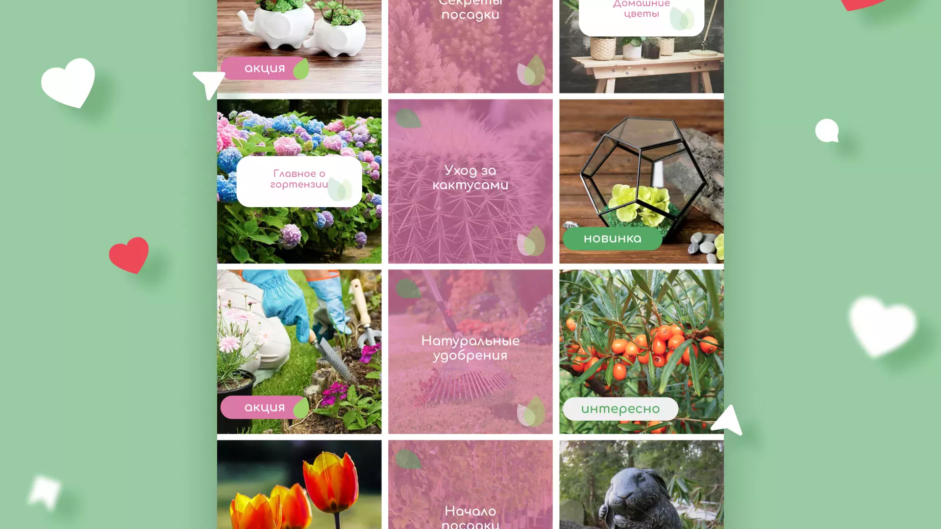 Разработка оформления профиля Instagram для магазина «Floraint» в Меленках