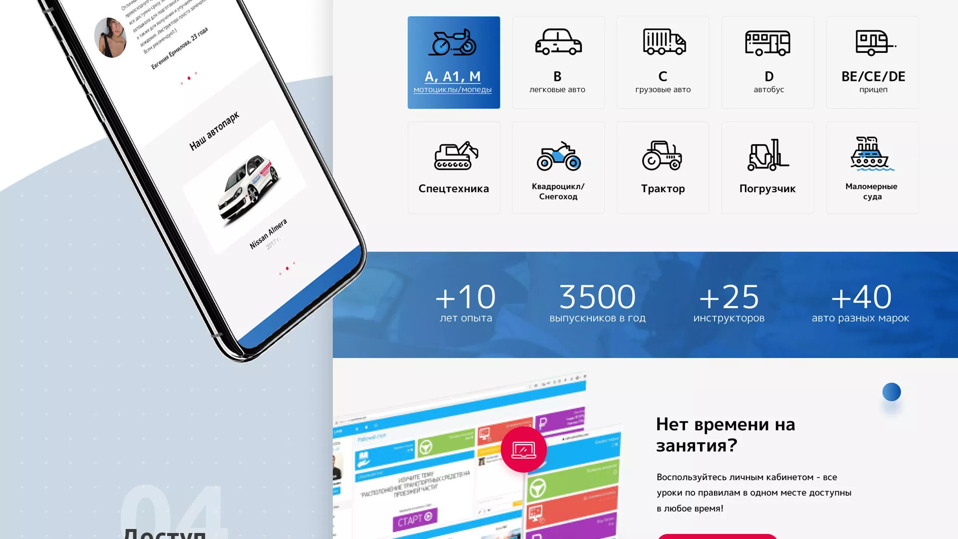 Разработка сайта автошколы «Орлан» в Меленках